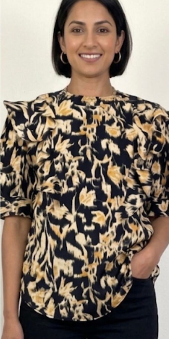 Ulla Johnson Carmen Short Sleeve Blouse in Tourmaline 6